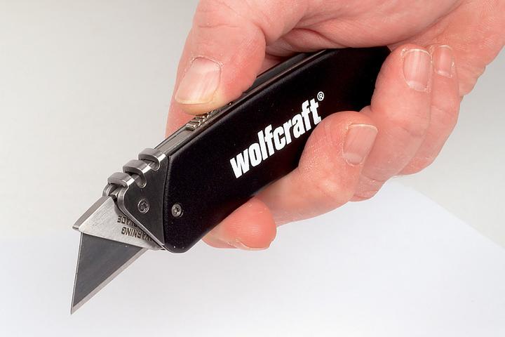 Produktbild wolfcraft 1 Alu-Freizeitmesser, einziehbare Klinge (Cutter)
