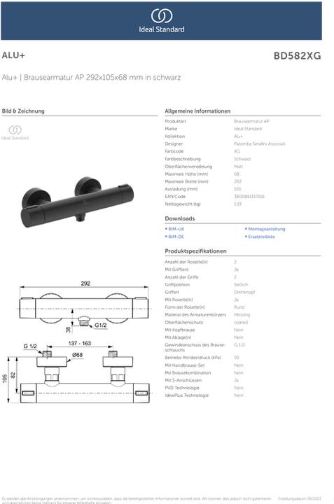 Immagine prodotto Ideal Standard Termostatico per doccia da appoggio Alu+