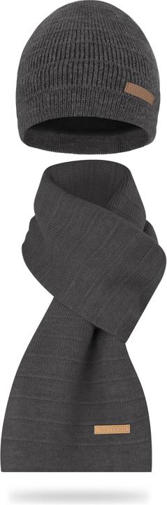 Produktbild Normani Winterset „Sudbury“ mit Mütze und Schal Grau meliert (One Size)