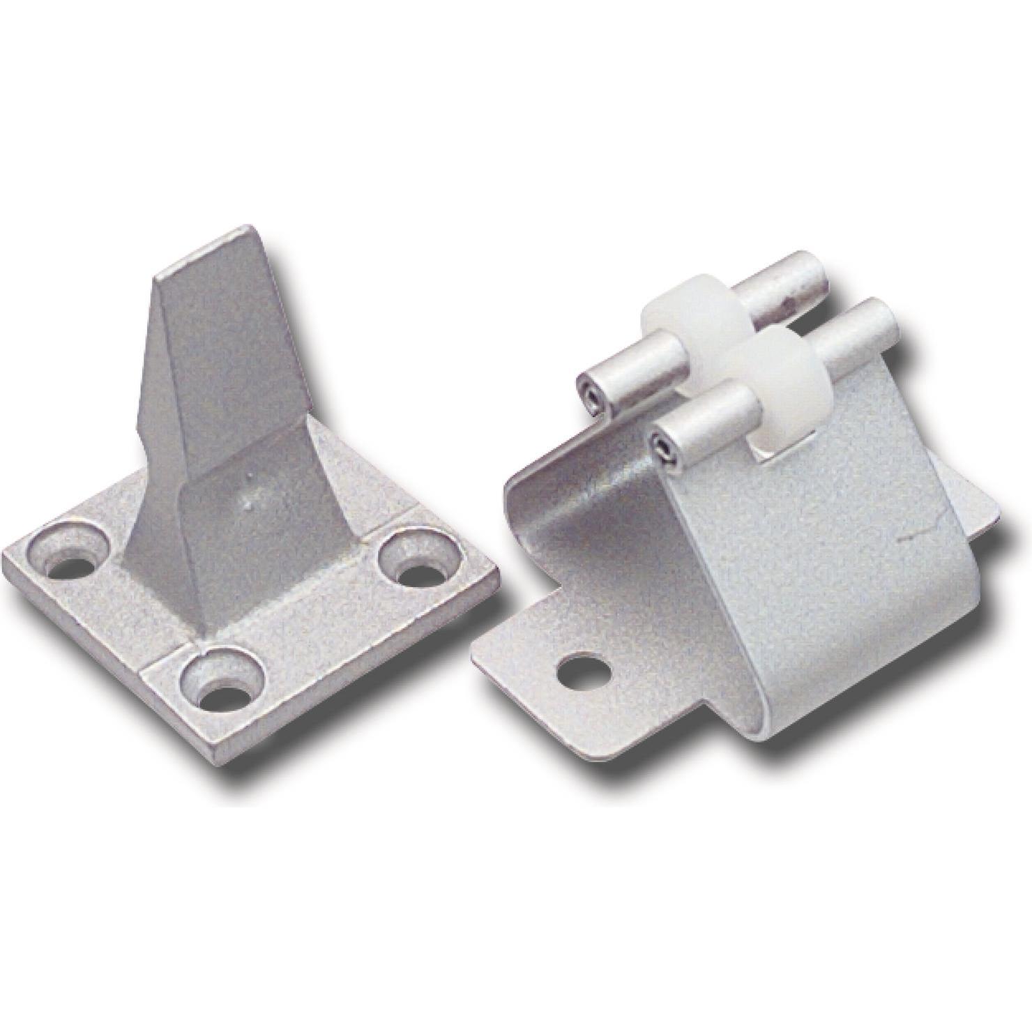 Kws, Türöffner + Türschliesser, Türhalter 1064 mit Federhalter, Wandabstand 48 mm, Aluminium silber eloxiert