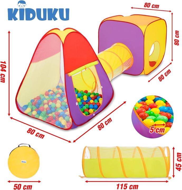 Immagine prodotto Kiduku Tenda da gioco Baellebad 3 pezzi Tipo 1