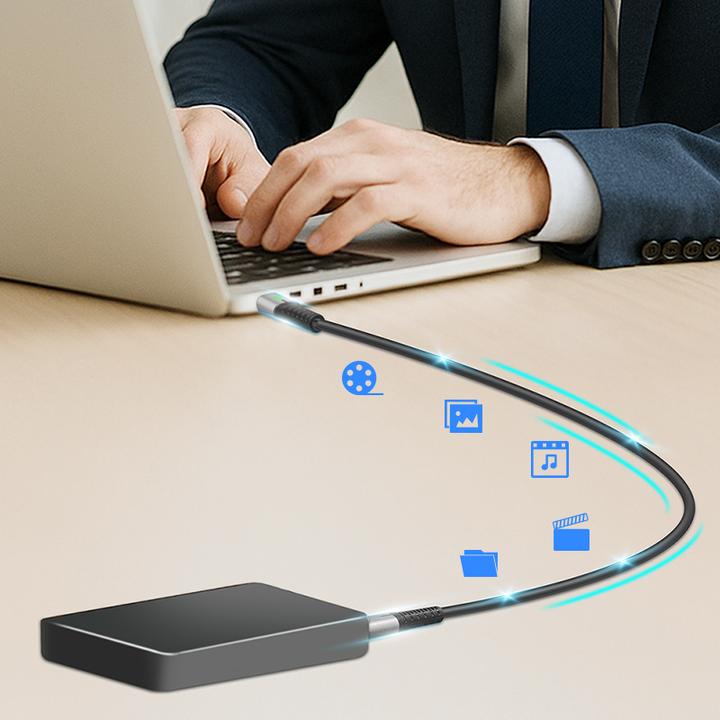 Image du produit LogiLink USB 3.2 Gen2x2 Type-C-Kabel, C/M zu C/M, 20 Gbit/s, 100W, 4K, LED, Metall, schwarz, 0,3 m (0.30 m, USB 3.2 Gen 2x2, 100 W)
