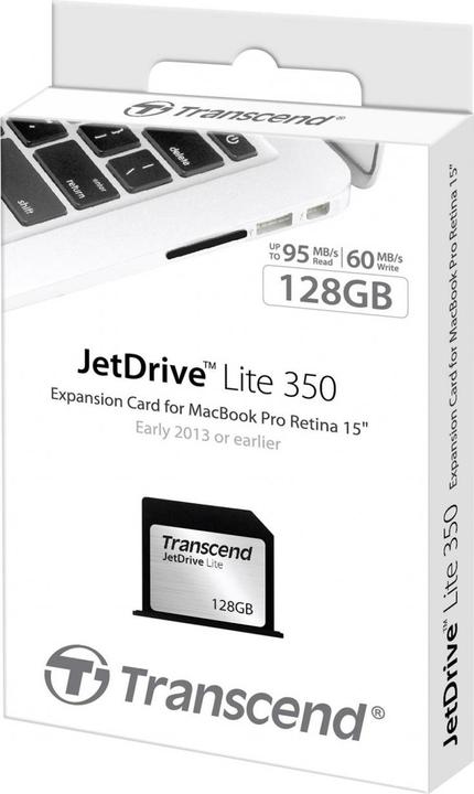 Actual product image Transcend JetDrive Lite 350 128G MacBook Pro 15 Retina (128 GB, SDXC, U1)