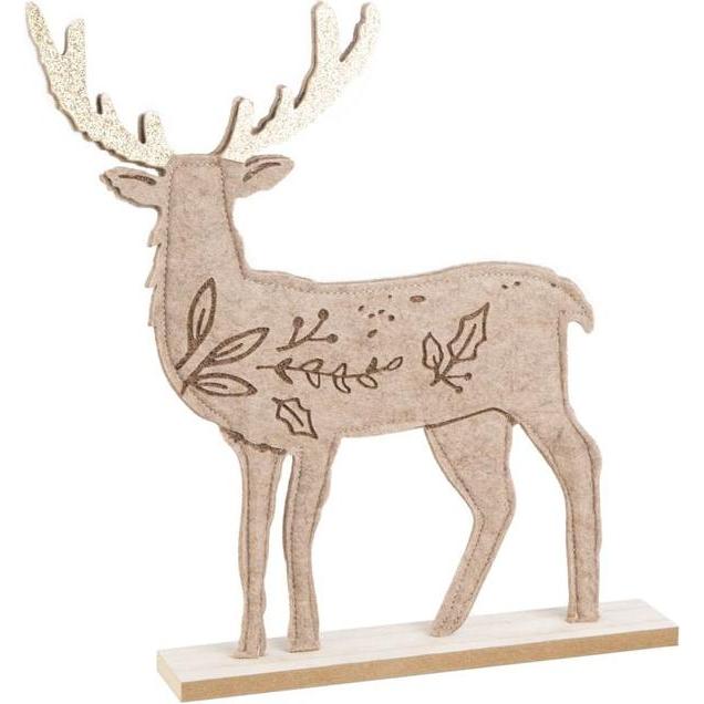 Thumbnail - MICA Living, Weihnachtsdeko, Standdeko Hirsch - Filz und Holz - ca. 28 x 4 x 29 cm - 1 Stück