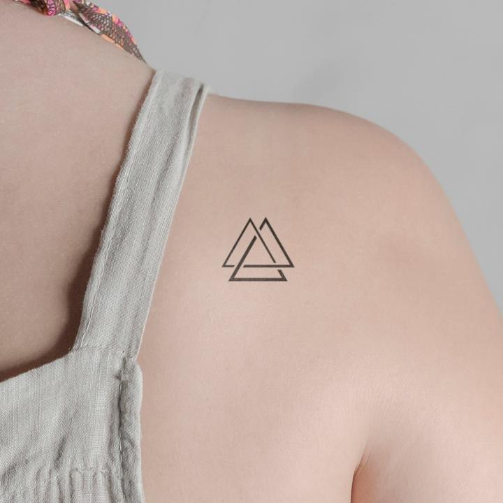 Actual product image minink Temporary tattoo - Triangles