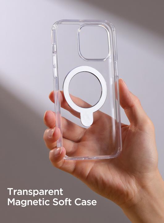 Produktbild Joyroom Magnetic protective phone case with holder JR-BP004 for iPhone 15 Pro Max (transparent) (Apple iPhone 15 Pro Max)