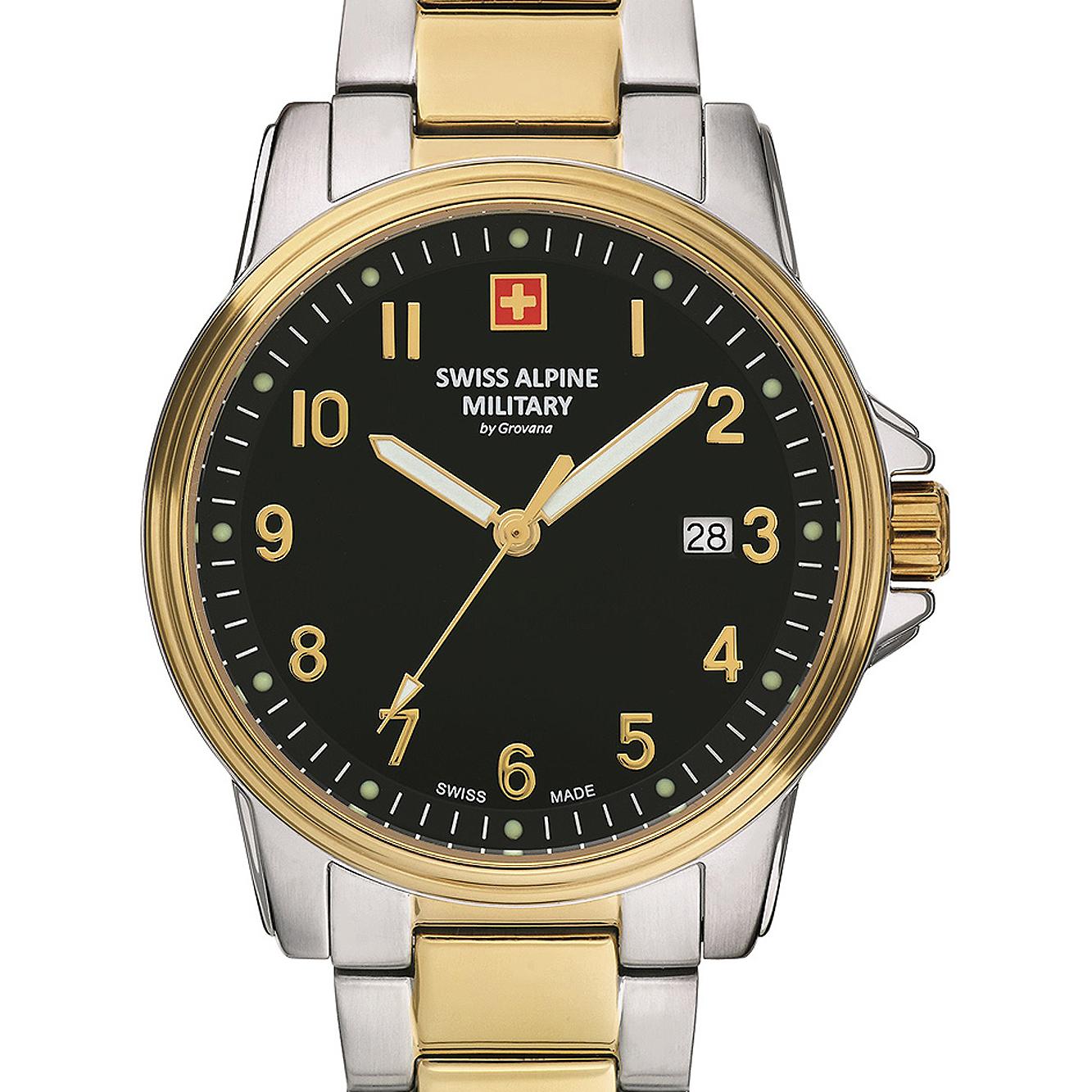 Swiss Alpine Military, Armbanduhr, 70111147, Gold, Silber, (Analoguhr, 40 mm)