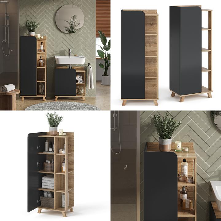 Produktbild Vicco Karen mit Tür und offenen Fächern (50 x 35 x 128 cm)