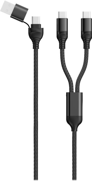 Produktbild 2GO USB / Type C Ladekabel DUO Type C schwarz 120cm (1.20 m)