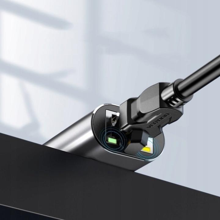 Immagine prodotto Vention Adattatore da USB-C a Gigabit Ethernet 0,15 m grigio in lega di alluminio Tipo (RJ45, USB-C, RJ45 Gigabit Ethernet (1x))