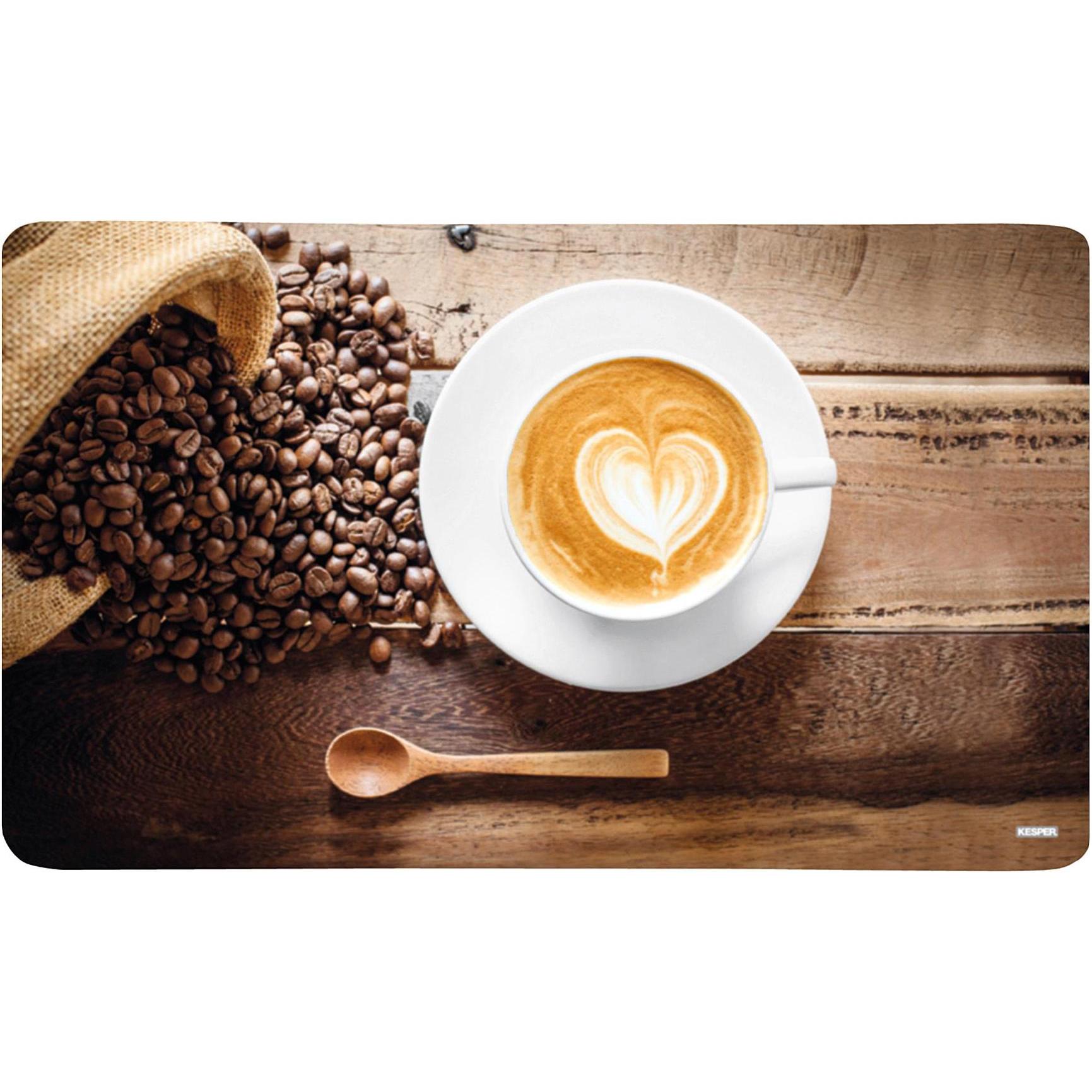 5x Kesper Dekor Schneidebrettchen Coffee Cup 31256, Schneidebrett, Braun