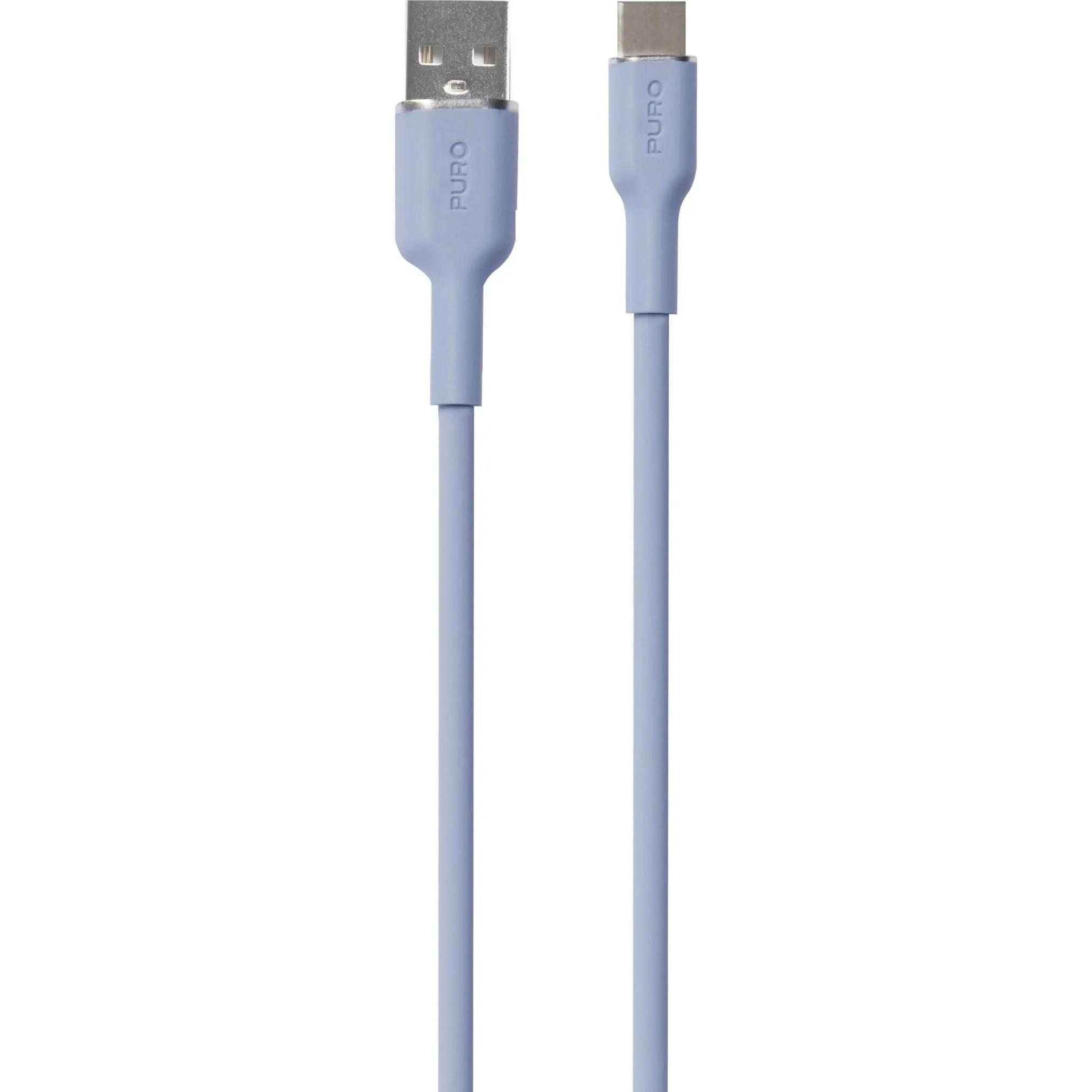 Puro ICON Soft Cable – Kabel USB-A do USB-C 1.5 m (Powder Blue) (1.50 m, USB 3.2 Gen 1), USB Kabel