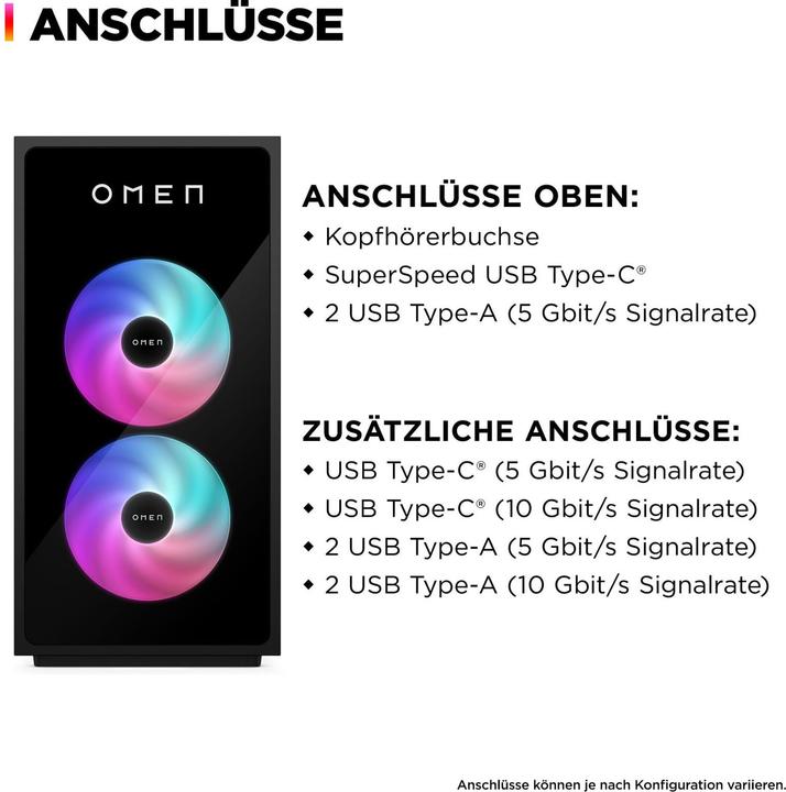 Produktbild HP Omen 35L GT16-0075ng Gaming-PC (Intel Core i7-14700F, 32.77 GB, 1000 GB, GeForce RTX 4060 Ti)