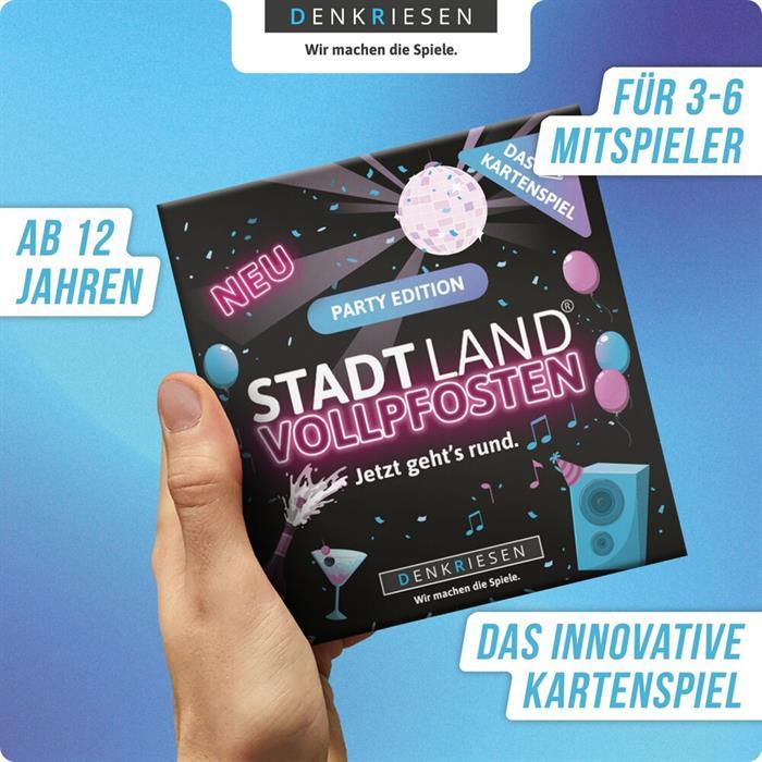 Immagine prodotto Denkriesen Stadt Land Vollpfosten - Party Edition "Jetzt Geht's Rund" (Ora sta succedendo tutto) (Tedesco)