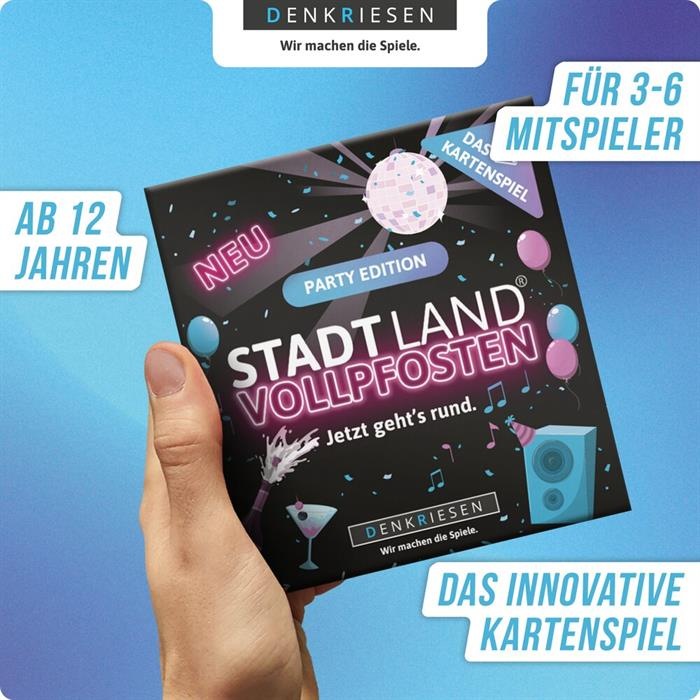 Actual product image Denkriesen Stadt Land Vollpfosten - Party Edition "Jetzt Geht's Rund" (Now it's all happening) (German)