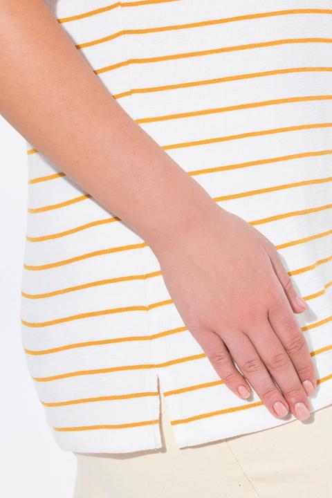 Immagine prodotto Ulla Popken Maglia a righe di cotone biologico con scollo a barca e mezze maniche (58)