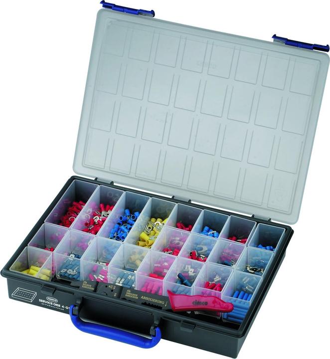 Cimco Kabelschuh-Sortiment, isoliert, 500 Stück, mit Presszange