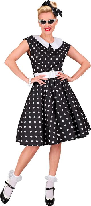 Image du produit Widmann MODE ROCK'N'ROLL DES ANNÉES 50 NOIR (robe avec jupon, ceinture, serre-tête), S (S)