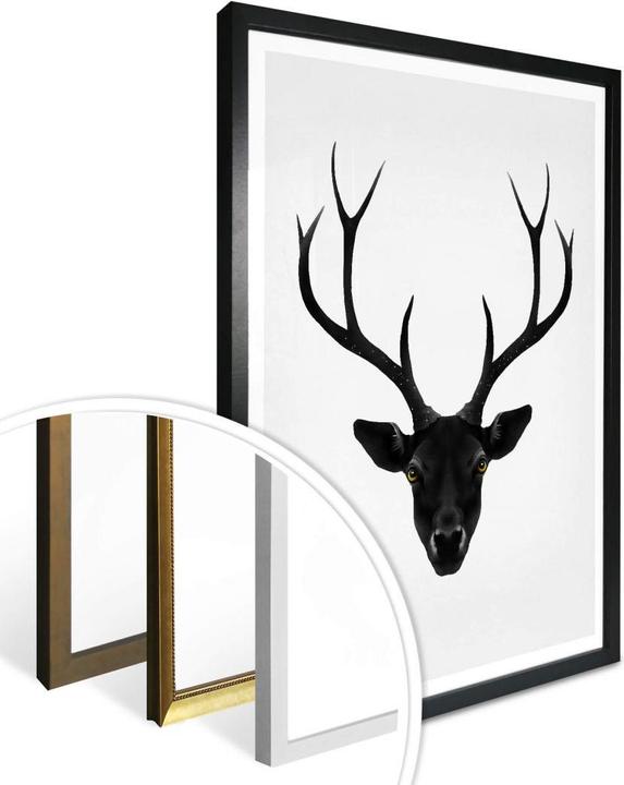 Image du produit Trenddeko The Black Deer - Le cerf noir (30 x 40 cm)