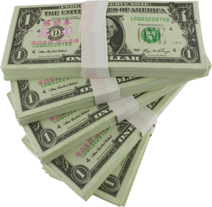 Produktbild JTI Falschgeld - 1 US-Dollar (100 Banknoten)
