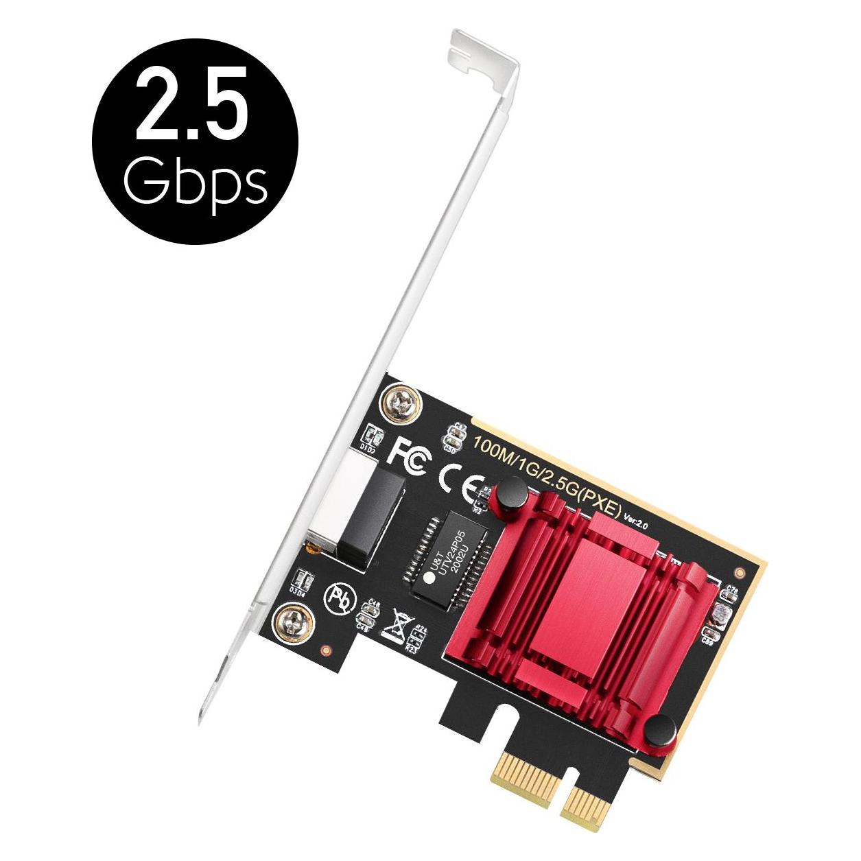 Cudy Scheda Di Rete PE25 Ethernet Interna (Mini Pci Express), Scheda Di Rete, Nero