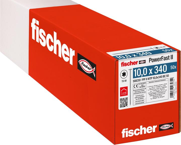 Produktbild Fischer Holzschraube PowerFast II 10,0x340 TK TX TG blvz 50 (50 Schrauben pro Stück)