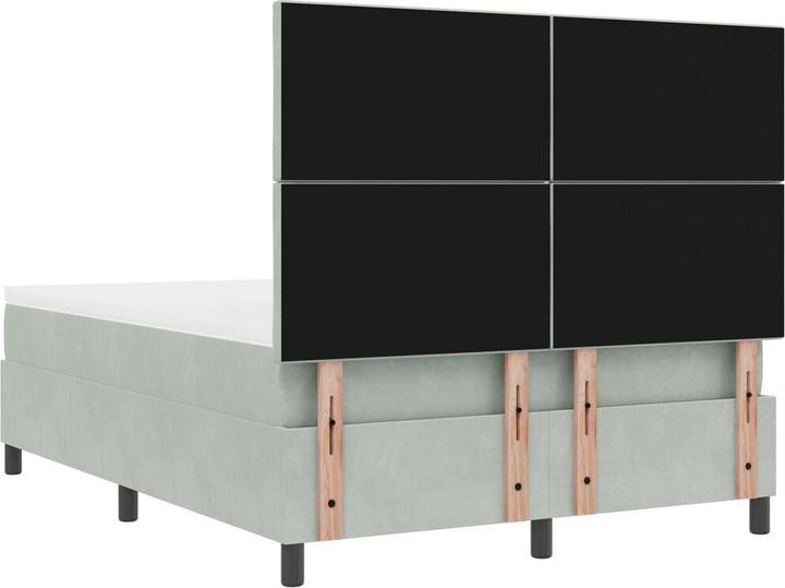 Image du produit VidaXL Lit boxspring avec matelas gris clair 140x200 cm velours (140 x 200)