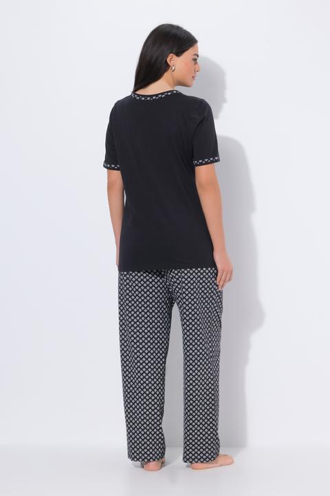 Produktbild Ulla Popken Pyjama, gemustert, Rundhals, Halbarm, Taschen (60)