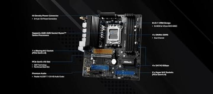 Produktbild AsRock B850M Pro-A WiFi (AM5, AMD B850, mATX)