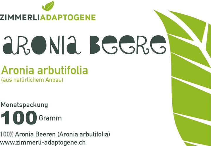 Immagine prodotto Zimmerli Adaptogene Bacche di aronia (BIO) (1 Pezzo/i, Polvere, 100 g)