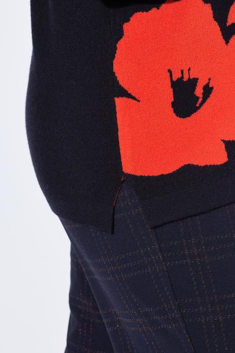 Immagine prodotto Ulla Popken Maglione dal taglio oversize con fiori, collo alto e maniche lunghe (42, 44)