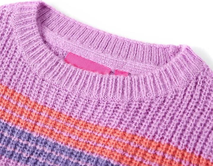 Produktbild vidaXL Kinderpullover mit Streifen Gestrickt Lila und Rosa (92)