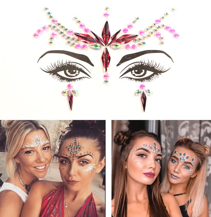 PhoneLook Festival & Open-Air Face Sticker Stickers Glitter Diamonds Tattoo Style 9