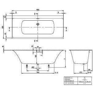 Thumbnail - Villeroy & Boch, Badewanne, V&B Einbauwanne SUBWAY 3.0 DUO R-eck1800x800mm stone white (185 cm, 80 cm)