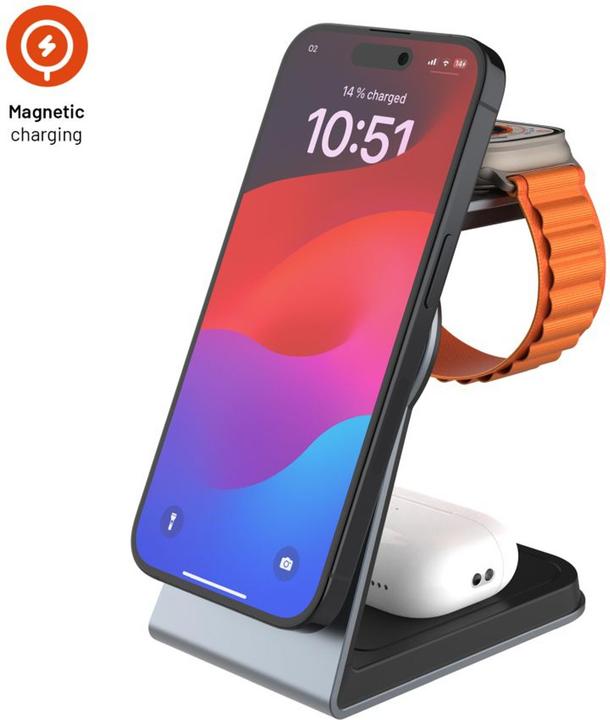 Actual product image Fixed MagPowerstation aluminium, gwiezdna szarość (30 W)