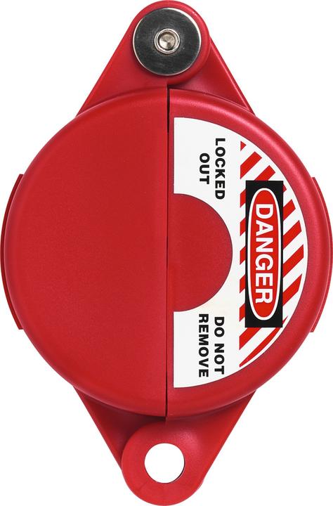 Actual product image Abus Handwheel lock, V303, for globe valves 1" - 2.5", red.