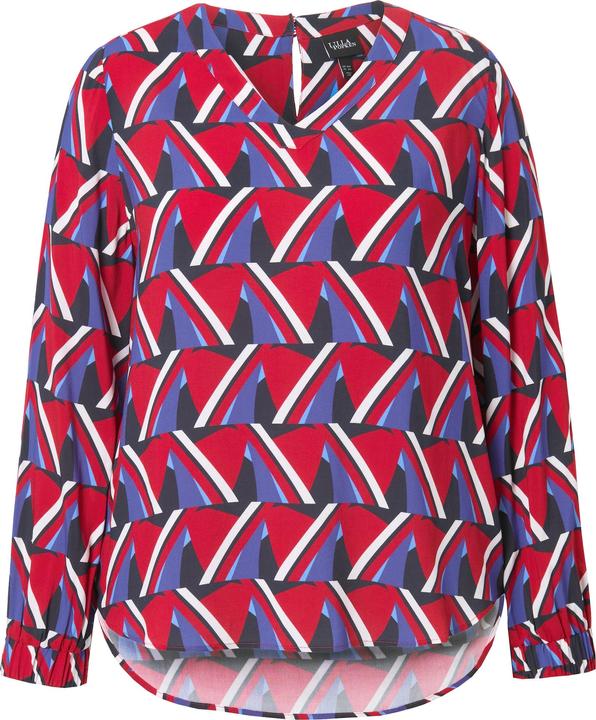 Image du produit Ulla Popken Blouse imprimé graphique, décolleté en V et manches 3/4 (58)
