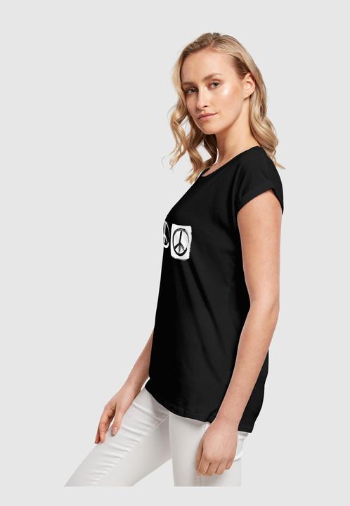 Produktbild Merchcode Ladies Peace - Double Peace Black Basic T-Shirt - 173303 (L)