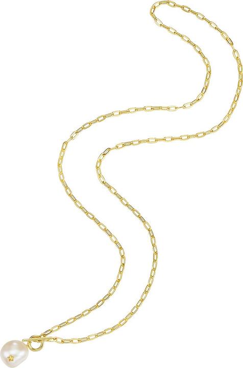Actual product image Glanzstücke München Ladies sterling silver freshwater cultured pearl yellow gold 45.0 cm - 28423 (Sterling Silver, 45 cm)