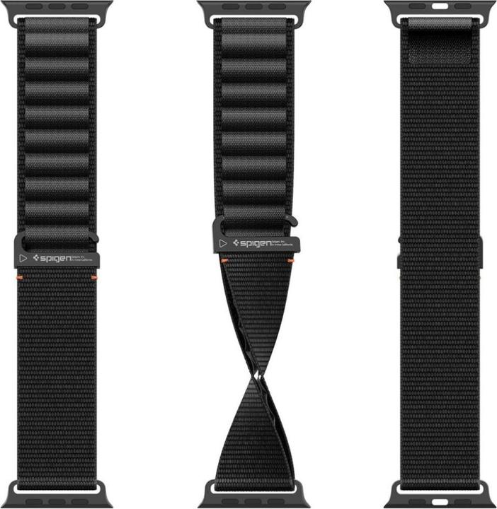 Produktbild Spigen - WBF1 - Apple Watch 6 / 7 / 8 / 9 / 10 / SE / SE 2 / Ultra / Ultra 2 (44/45/46/49mm) - Black (Nylon)
