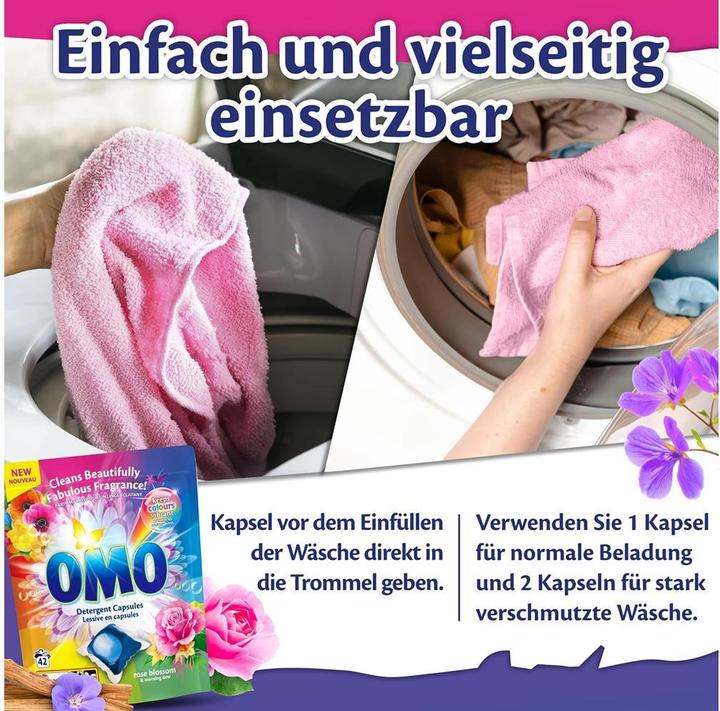 Productafbeelding OMO Laundry Detergent Capsules White Orchid & Mint (42 Wascycli, Peulen wassen)