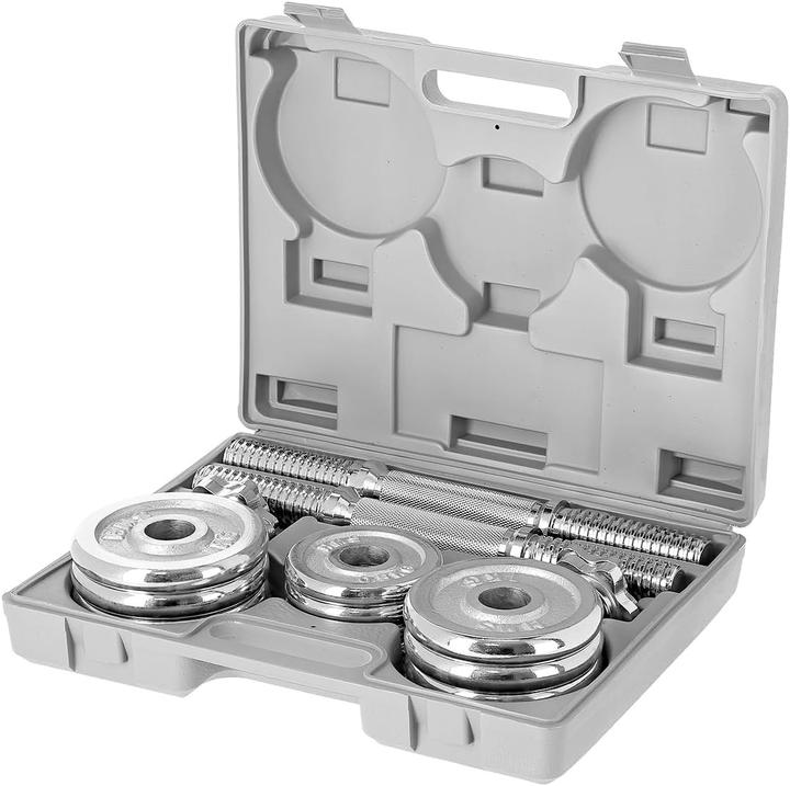 Actual product image HMS Chrome dumbbells in case STC15 (2 x 7 5 kg) (2 x 7.5 kg)