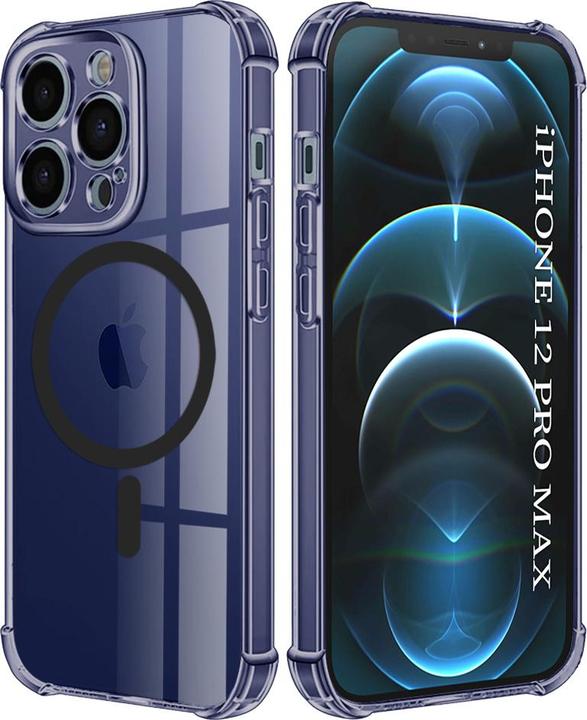 Produktbild Techsuit - Shockproof Clear Silicone MagSafe - iPhone 12 Pro Max - Smoke Black (Apple iPhone 12 Pro Max)