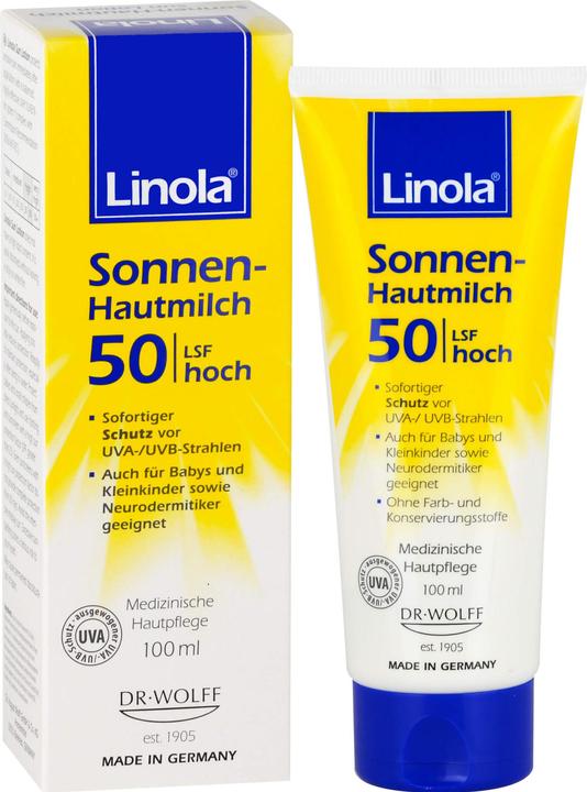 Produktbild Dr. Wolff Linola Sonnen-Hautmilch LSF 50, 100 ml Lotion (Sonnencreme, SPF 50, 100 ml)