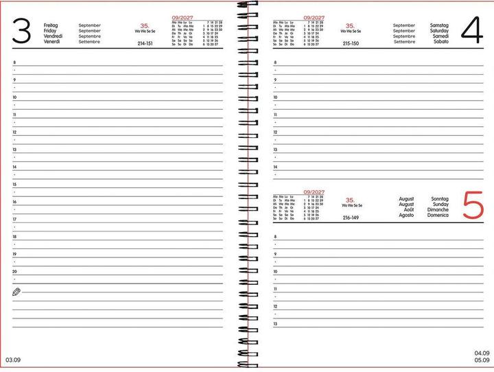 Produktbild Simplex Schulagenda Teacher Daily A5 2026/2027, Schwarz (A5, 1 Tag / 1 Seite)