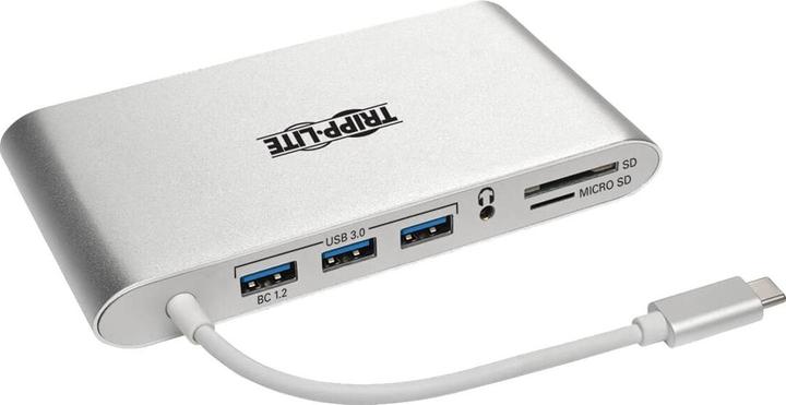 Actual product image Eaton Tripp Lite Series USB C Docking Station 4K USB Hub USB 3.1 Gen 1 w/ USB-A, HDMI, VGA, mDP, Gigabit Ethernet, Mem Card (USB-C)