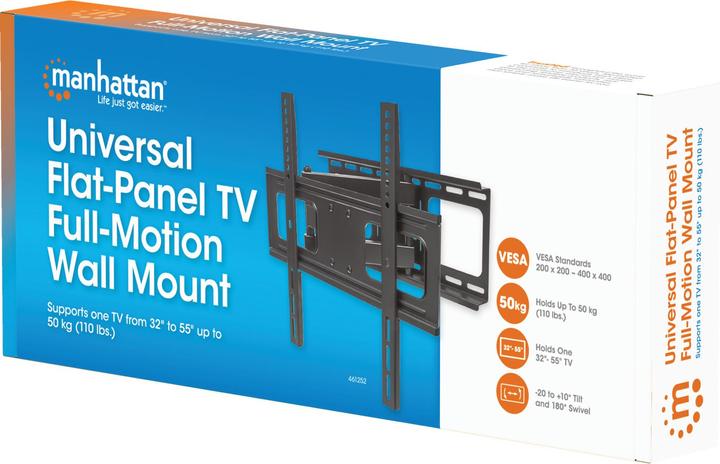 Image du produit Manhattan Support mural pour TV (Mur, 55", 50 kg)