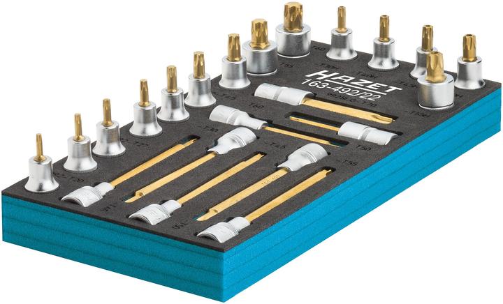Produktbild HAZET Schraubendreher-Steckschlüsseleinsatz Satz ∙ TORX 163-492/22 ∙ Vierkant12,5 mm (1/2 Zoll) ∙ …
