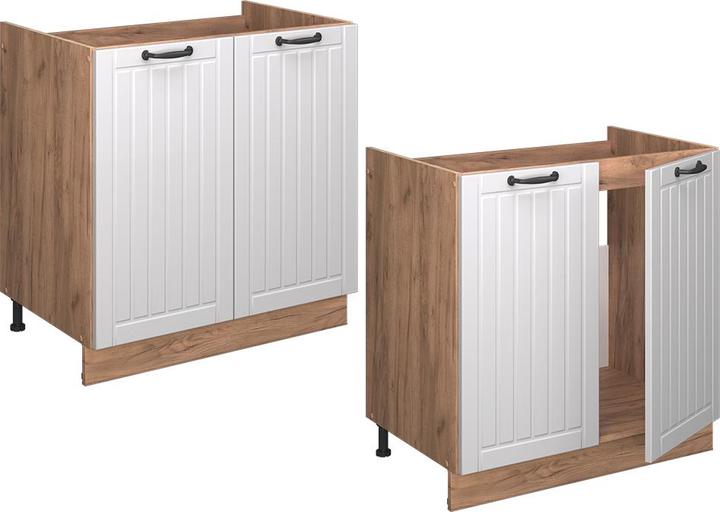 Anthrazit, Goldkraft Eiche, Weiss, Weiss Landhaus