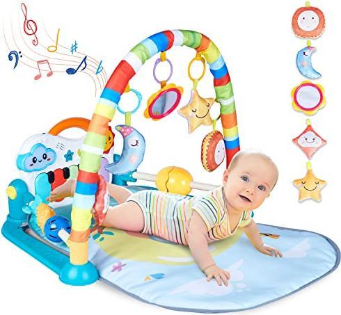 Activity Board Baby Spielbogen, Spielmatte & Gym mit Musik & Lichtern – Pädagogisches Spielzeug für Baby &